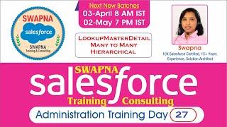 27.Salesforce Admin|Lookup Vs Master-Detail |ConvertLookup to MasterDetail|Many to Many|Hierarchical