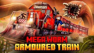 A MASSIVE SAND WORM IS CHASING ME ON A TRAIN IN MINECRAFT!