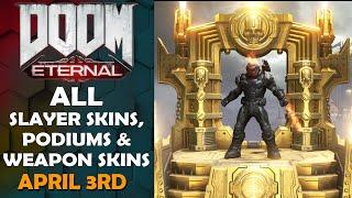 Doom Eternal - All Slayer Skins, Podiums and Weapon Skins (+how to get them) April 3rd