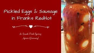 Pickled Eggs & SAusage In Franks RedHot // Sneak Peak At The Spring Apron Giveaway!