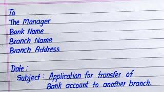 Application to Bank Manager for Transfer of Bank Account to Another Branch | Mitra Education