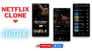 Netflix app UI clone created using Flutter