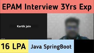 EPAM 3 Years Interview Experience | Java Spring Boot