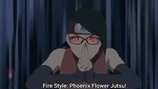 Fire Release: Phoenix Sage Fire Technique (Katon: Hōsenka no Jutsu) | Sarada Uchiha's Version