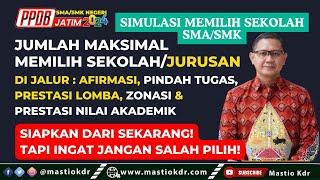 Jumlah Maksimal Memilih Sekolah/Jurusan Di Semua Jalur Pendaftaran Pada PPDB Jatim 2024