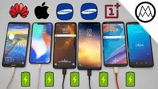 Samsung S9 / S9+ vs Mate 10 Pro vs iPhone X Charging SPEED Test