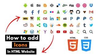 How To Add Icons on HTML Website | Add Font Awesome Icons on website