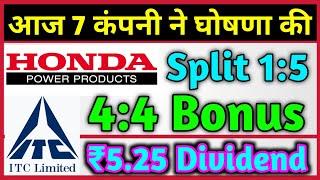 Honda Power • ITC Ltd • 7 Stocks Declared High Dividend, Bonus & Split With Ex Date's