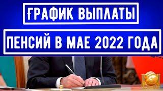 График ВЫПЛАТЫ Пенсий в Мае 2022 года