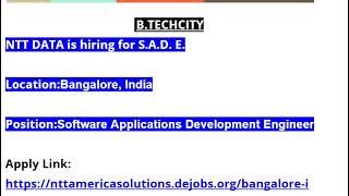 NTT DATA is hiring for Software Applications Development Engineer