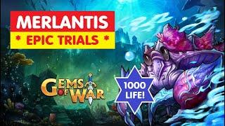 Gems of War MERLANTIS Epic Trials! Team Order and Best Fast Strategy!