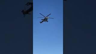 American Hind helicopter sing a music to the under place party   