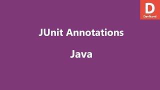 Java JUnit Annotation Example