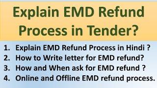 EMD refund process | How to write letter for EMD refund | How to Ask EMD refund from Client