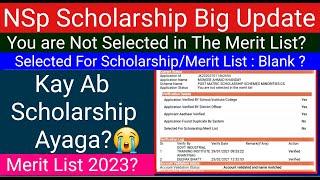 Nsp Scholarship 2022-23 Big Update | You are not selected in the Merit List | All doubt Solved.