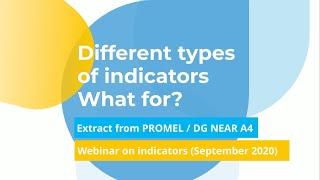 Different types of indicators  what for?