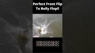 Perfect Front Flip To Belly Flop Landing!!