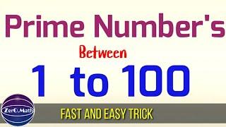 Prime numbers 1 to 100 | how to find prime numbers | Zero Math