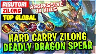 Hard Carry Zilong Deadly Dragon Spear [ Top Global Zilong ] Risutori - Mobile Legends Emblem Build