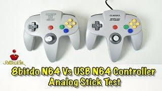8bitdo N64 controller Vs USB N64 Controller Analog Stick Test Retropie