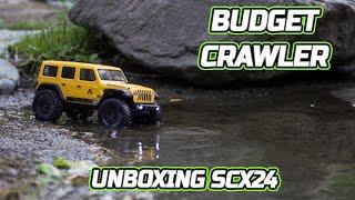 Axial SCX24 mini crawler Adventure Jeep Wrangler RTR Unboxing First Climb