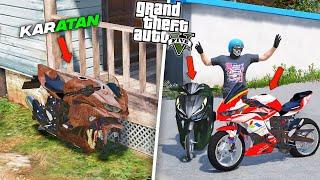 Menemukan MOTOR MOGE LANGKA Rongsok Berkarat TERBANGKALAI Di Hutan - GTA 5 MOD