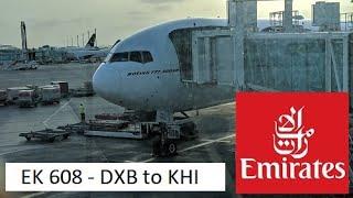 (4K) EMIRATES ECONOMY CLASS | Dubai - Karachi | EK 608