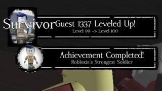 Achieving level 100 on Guest 1337 | Forsaken Roblox