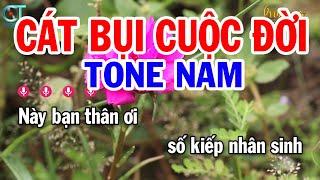 Karaoke Cát Bụi Cuộc Đời Tone Nam ( Gm ) Nhạc Sống Mới || Karaoke Tuấn Kiệt