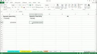 Excel Tutorial - TODAY and NOW functions for dynamic date and time entry