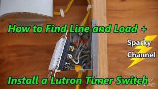 How to Find Line and Load Wires and Install a Lutron Timer Switch MA- T51MN-WH Neutral Required