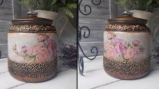 Vintage jar  Decoupage tutorial