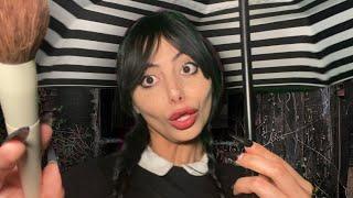 1 Minute ASMR~ Wednesday Addams wannabe does your makeup (fast & aggressive) 