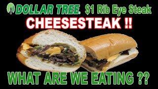 Dollar Tree $1 Beef Rib Eye Steaks - WHAT ARE WE EATING? - Cheesesteak Sandwich
