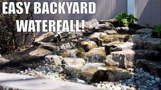 Building an EASY backyard PONDLESS WATERFALL