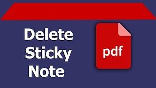 How to delete Sticky Note from pdf document by using adobe acrobat pro