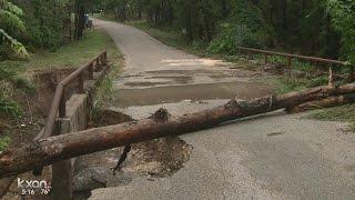 Homes flooded in Tahitian Village just east of Bastrop