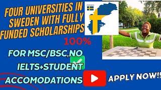 APPLY TO THESE FOUR UNIVERSITIES IN SWEDEN  FOR FREE FOR MASTER/BSC NO IELTS/MOVE WITH family.