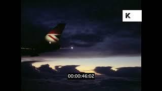 1970s Night Flight, British Airways 747 Plane, HD from 35mm