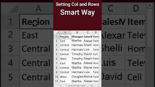 Setting Rows and Columns Smart Way  #excel #excelacademy  #smartphone #shorts