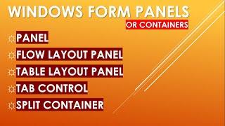 PANEL vs FLOWLAYOUT PANEL vs TABLELAYOUT PANEL vs TAB CONTROL | C# WinForm in Urdu