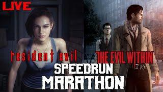 The Evil Within & Resident Evil Speedrun Marathon! Hard Modes + New Game!