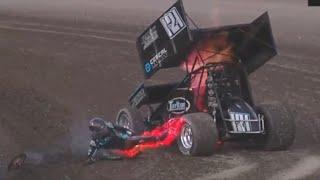 Terrifying Fiery Sprint Car Crash