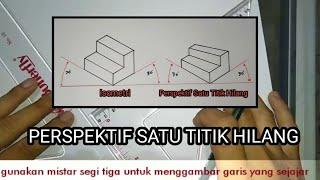 Cara menggambar Perspektif Satu Titik Hilang •|| Gambar Teknik Otomotif