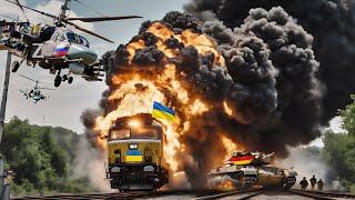 7 minutes ago! Train carrying Leopard tanks to Ukraine destroyed by Russian Airborne Forces