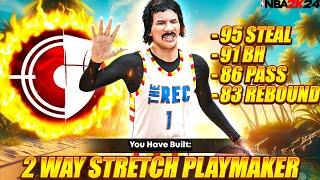 New RARE STRETCH PLAYMAKER BUILD with 95 STEAL is a CATFISH BUILD in the REC NBA 2K24