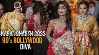 Shilpa Shetty, Raveena Tandon, Padmini Kolhapure arrives at Anil Kapoor House for Karva Chauth 2022