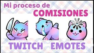 Mi proceso de COMISIONES en EMOTES para twitch | Clip Studio Paint | LizHeidern