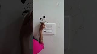 switch box Panda  wall painting | #shorts