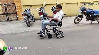 Mobility Kart | Indian Lightweight Compact | Folding Power Wheelchair | Ramp Demonstration